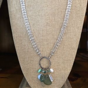 Long sterling seaglass mermaid necklace